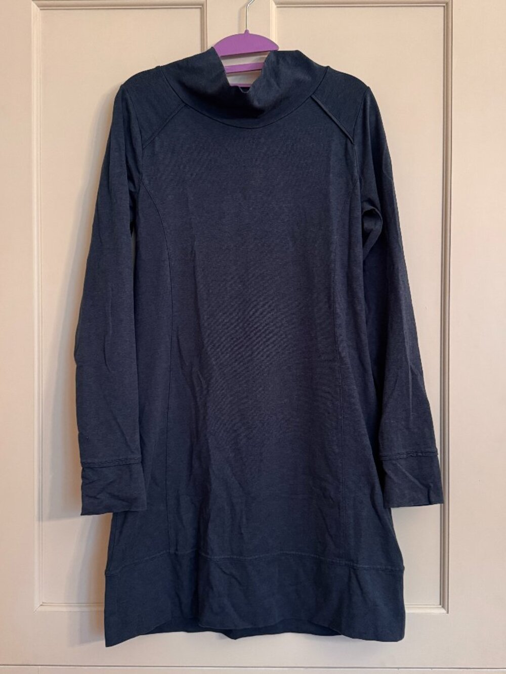 Toad & Co. Aurora Long Sleeve Dress Cowl Neck Blue Size Medium